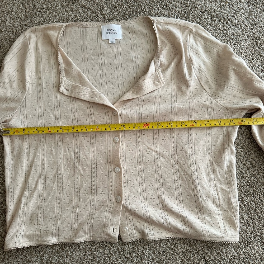 Things Between Beige Button-Down Women's Shirt - image 3